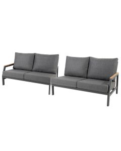 Ravenna loungebanken links en rechts - donker grijs