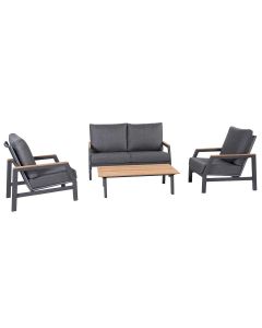 Ravenna Bank stoel loungeset 4-delig - antraciet