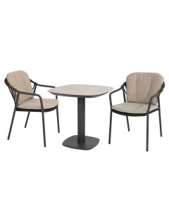 Manitoba bistro tuinset 3-delig Manolo tuintafel 75x75 cm