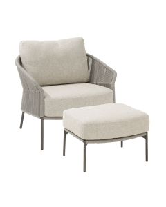 Florence loungestoel incl. voetenbank - terre