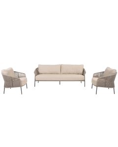 Florence loungeset stoel-bank 3-delig - terre