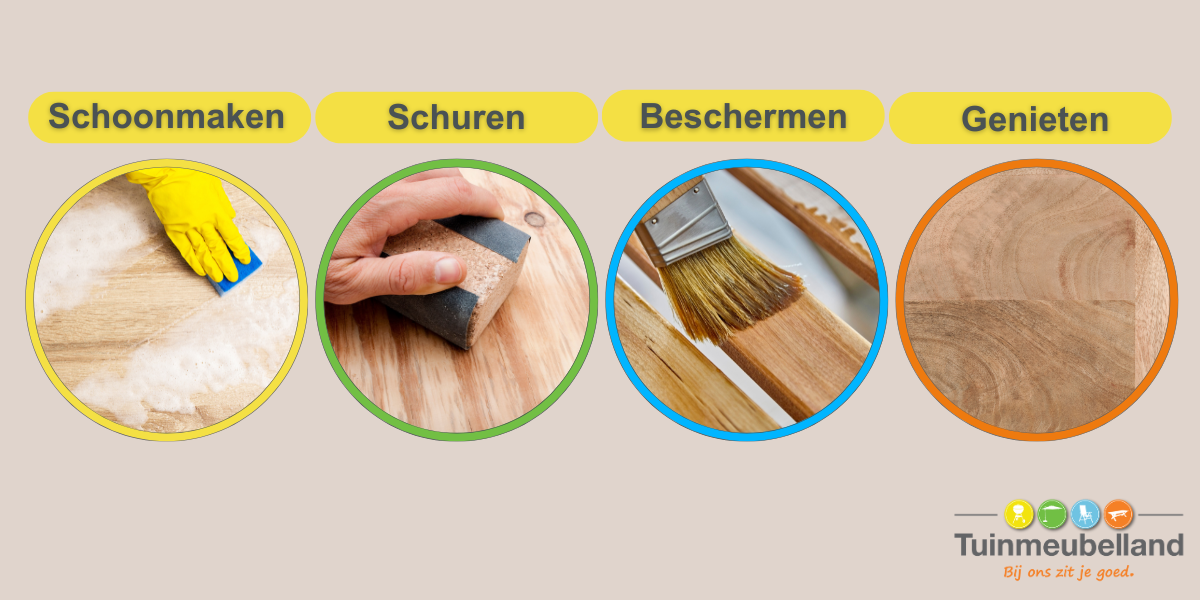 advies onderhouden en schoonmaken houten tuinstoelen