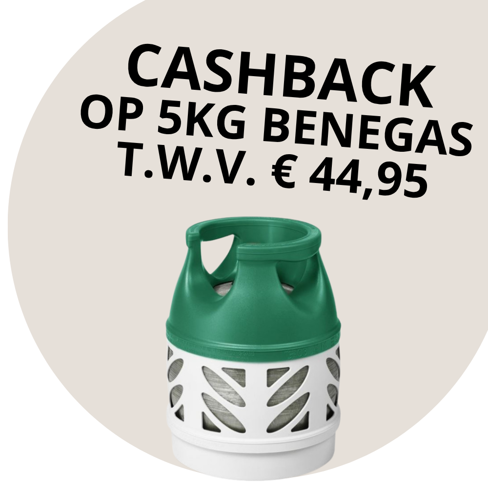 Gratis 5 kg gasvulling t.w.v. 44,95